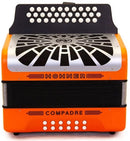 ACORDEON HOHNER COMPADRE MODELO A48451 DIATONICO TONO FA, NARANJA