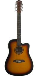 GUITARRA ELECTROACUSTICA OSCAR SCHMIDT MODELO OD312CE SUNBURST DOCEROLA ACERO